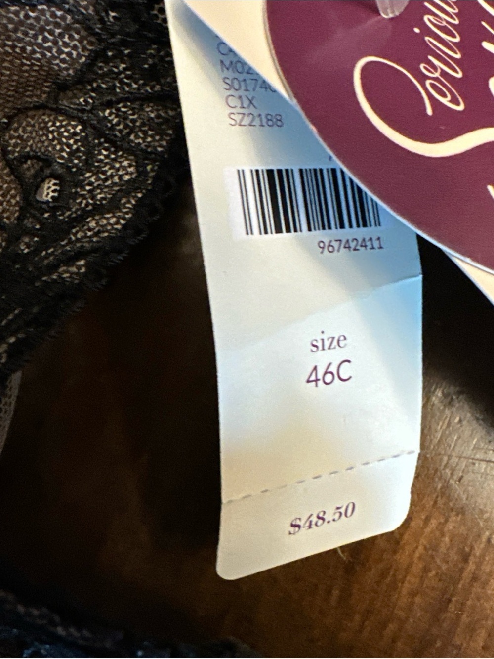 Cacique Bra 46C Seriously Sexy Full Coverage Lace Unlined Underwire Lingerie - Picture 3 of 7